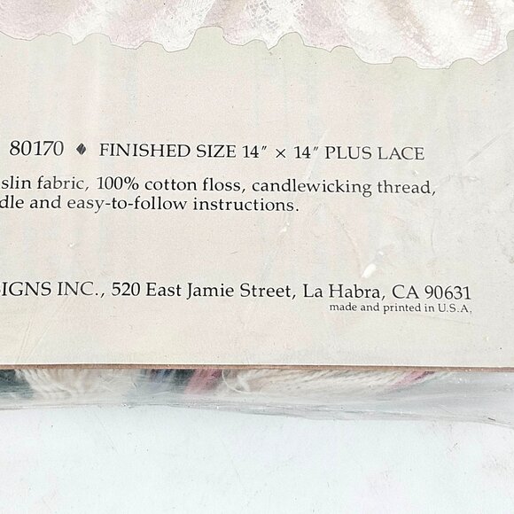 Candamar Something Special Candlewicking Mixed Floral Pillow Muslin Lace 80170 - Picture 3 of 10